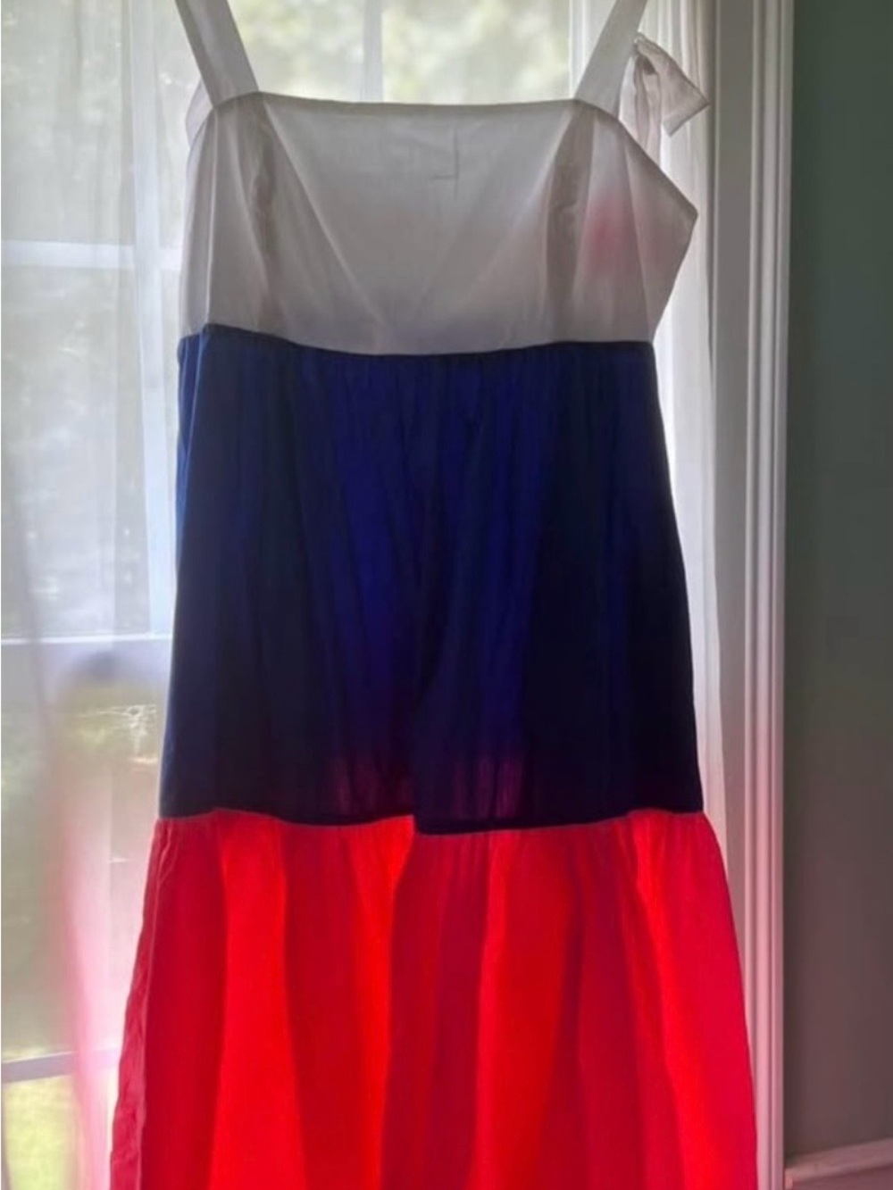 Lilly Pulitzer White, Royal Blue & Pink Tiered Midi Dress - Picture 7 of 8